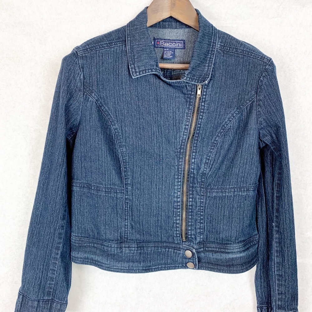 Baccini Zipper Jean Jacket Size M